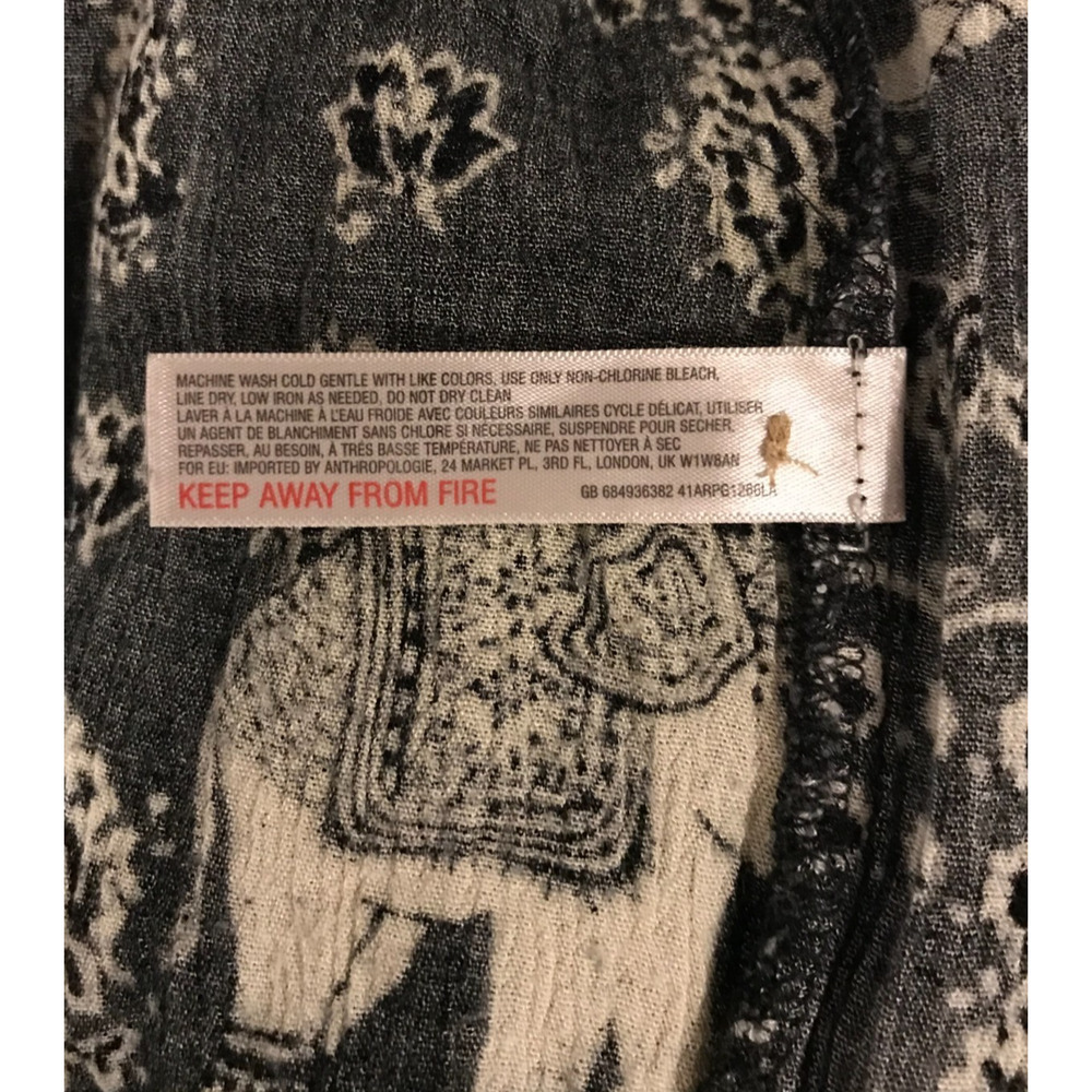 Anthro Lilka Elephant Print Jumpsuit S Jaipur Button Front Boho - Picture 12 of 12